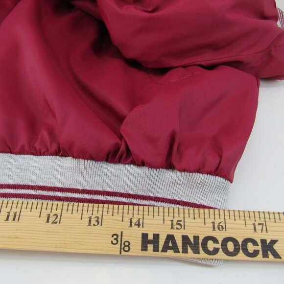 NY Classics Sports Red Varsity Jacket With Hood Zip and Snap Close Size M - Picture 7 of 9